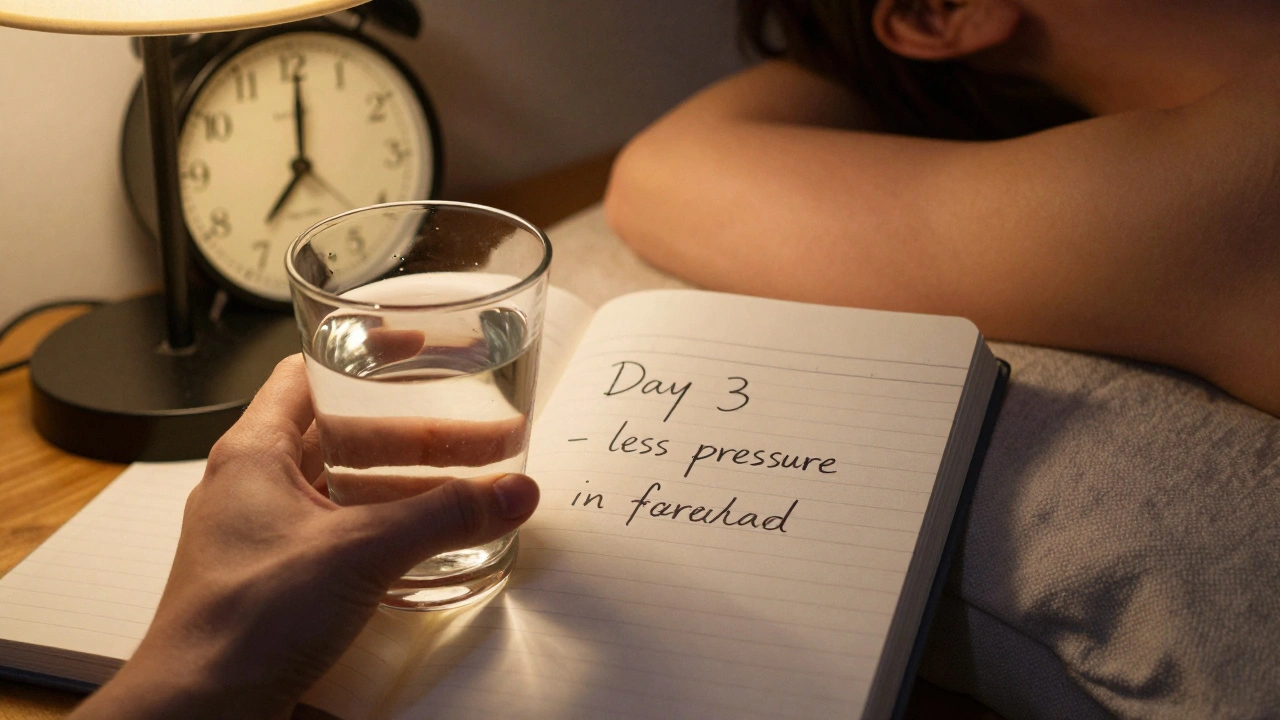 Klient si po masáži zaznamenává změny v deníku s pohodlným prostředím.