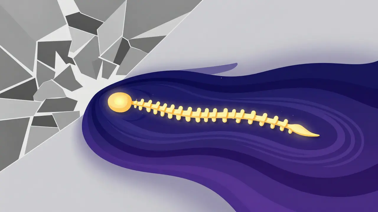 Konceptuální obraz přechodu od stresu a úzkosti k hlubokému, klidnému spánku.