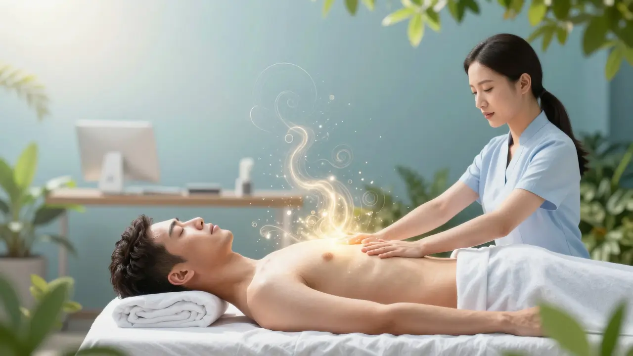 Relaxovaná osoba v přírodě symbolizující úlevu od stresu a obnovu zdraví